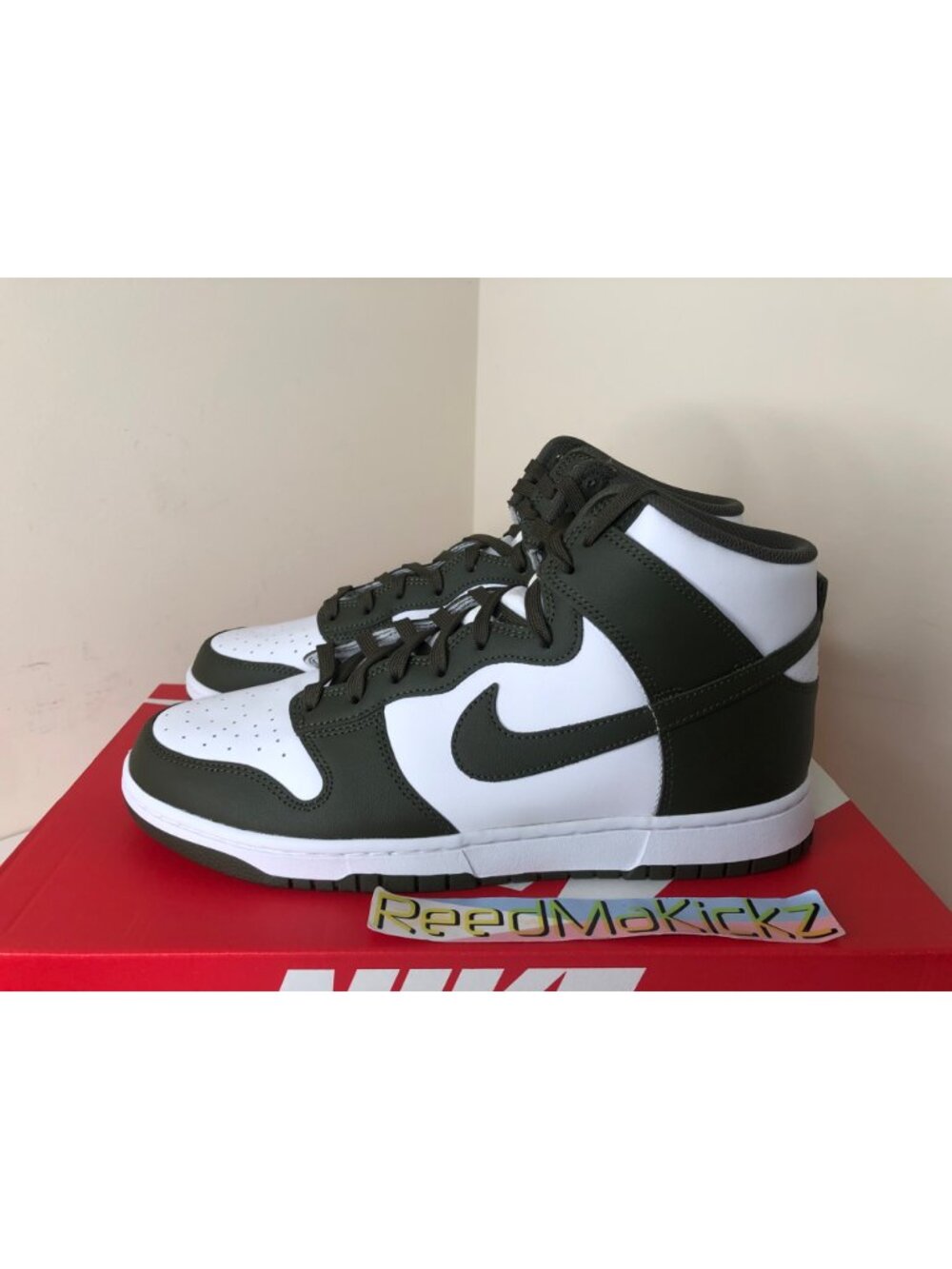 Nike Dunk High White Cargo Khaki mens 11.5us
